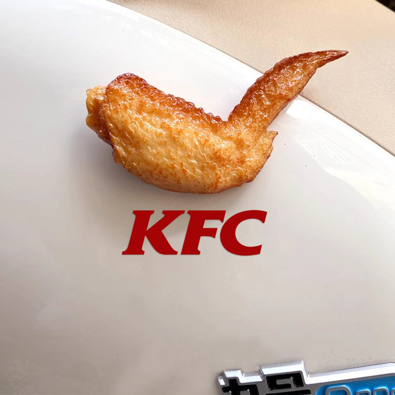 仿真鸡翅KFC车贴电动车装饰小配件汽车外